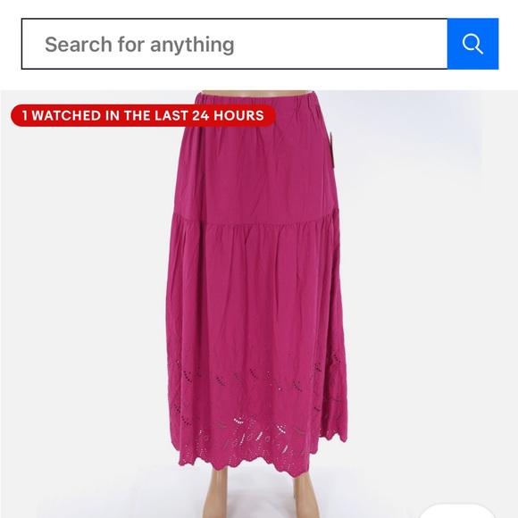 #254 NWT. St. John's Bay Vibrant Pink A-Line Skirt. Size XXL. Beautiful Skirt - Picture 2 of 12